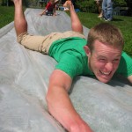 Jake is the 1st parent down the slide after thorough child testing